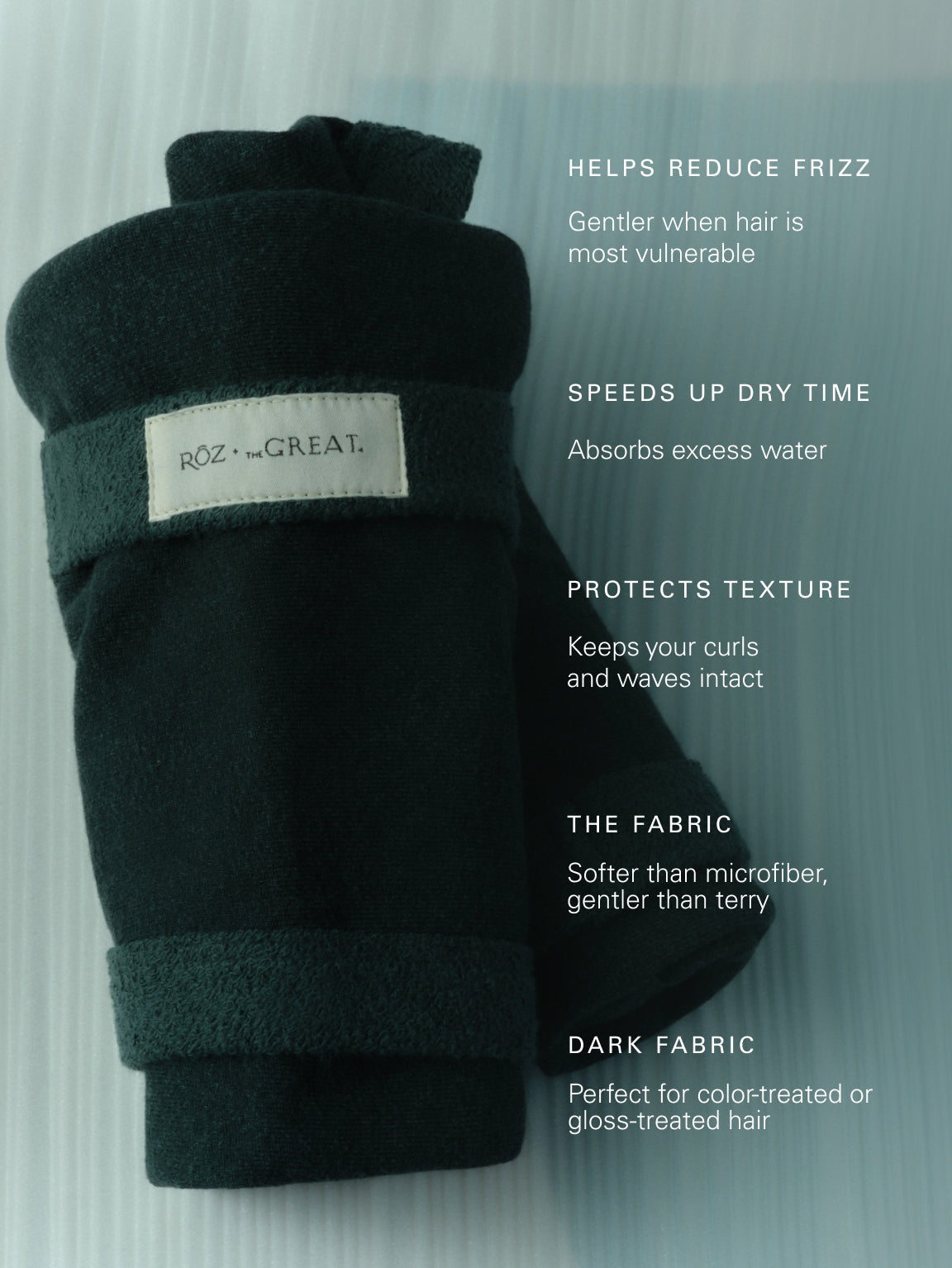 RŌZ Sweatshirt Hair Towel in Spruce