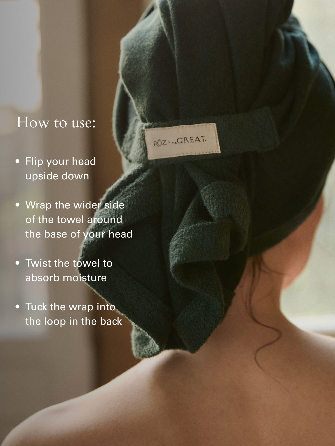 RŌZ Sweatshirt Hair Towel in Spruce